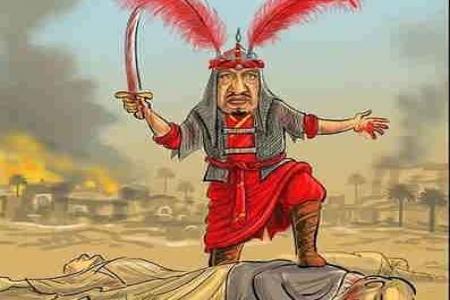 کاریکاتور / تجاوز وحشیانه آل سعود به مردم مظلوم یمن با حمایت های آمریکا و کشورهای عربی و غربی